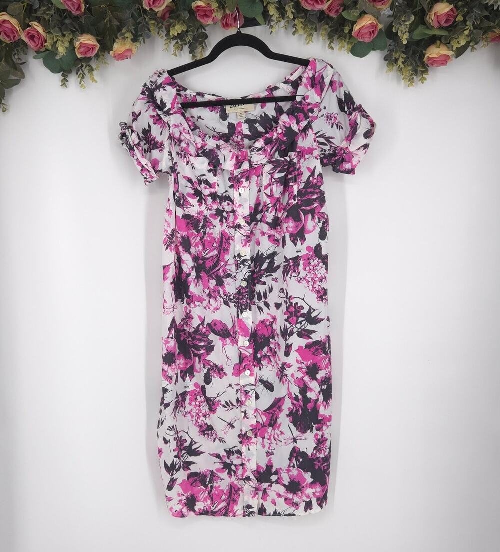 Jean Paul Gaultier for Target Floral Button-Front Short Sleeve Dress Size Medium